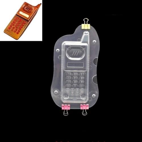 New 3D Cell Phone Chocolate Mold Plastic Transparent Polycarbonate Form for Bakery Cake Decoration Baking Pastry Tools Molds