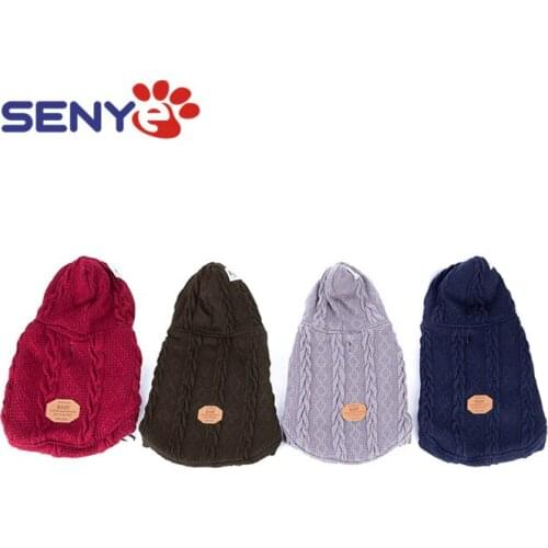 Pet Dog Clothes Winter Hooded Knit Sweater For Cat Puppy Small medium Dogs Warm Thick Classic Sweatshirt Knitwear Apperal S-2XL