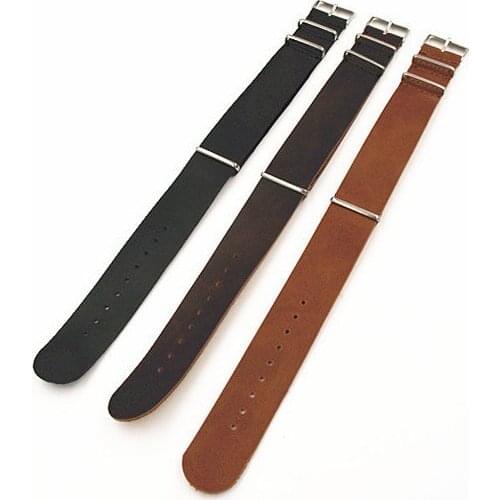 New arrived 1PCS High quality 22MM PU leather nato straps Watch band watch strap black ,brown,coffee color