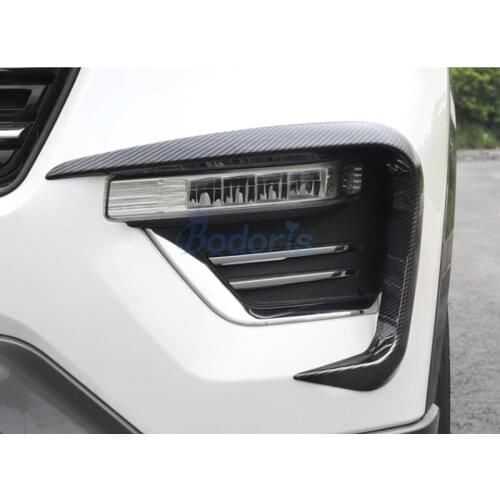 Carbon Fiber Color Headlight Cover Light Strips Garnish Ring Car Styling Chrome For Ford Explorer 2020 2021 Accessories