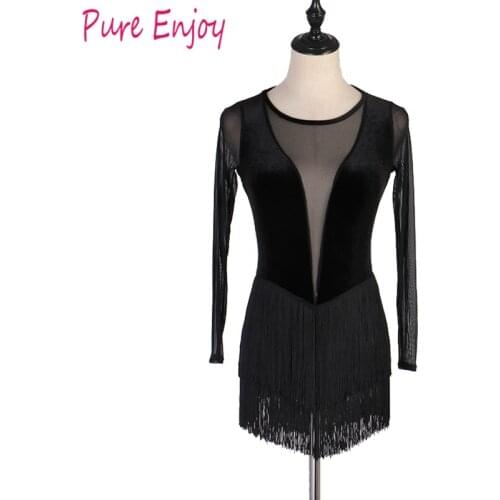 Latin Dance Skirt Woman Practice Dress 2019 Performance Latin Dance Skirt Black Woman Rumba Cha Cha Latin Dance Dresses