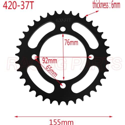 76mm 420 428 Chain 37T teeth Rear Sprocket for 50cc 70cc 110cc 125cc Dirt Pit Bike 428 37T