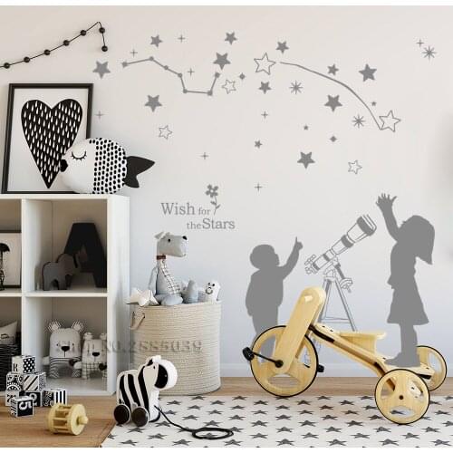 Stars Wall Stickers For Kids Room Art Constellation Wall Decals Vinyl Home Decor DIY Handmade Baby Nursery Decorative New LC510