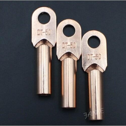 1piece DT-50 50mm2 Cable Lug Terminal Connector Copper Tone for 10.5mm Dia Bolt Electric power fittings Factory standard B type