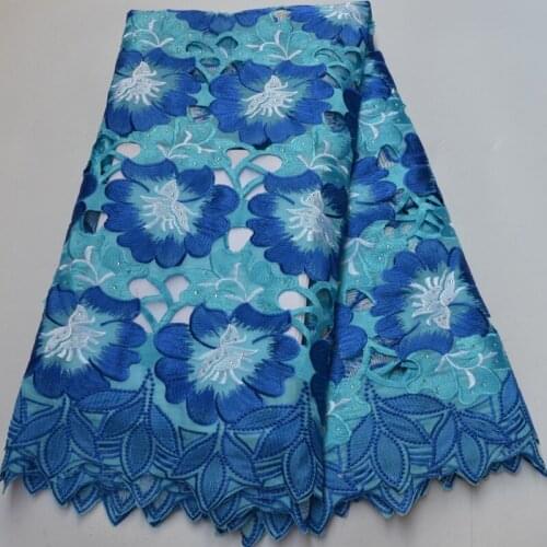 5yards/pc) Newest gold African voile lace fabric wonderful embroidered Swiss cotton lace fabric high quality for dress CLP489