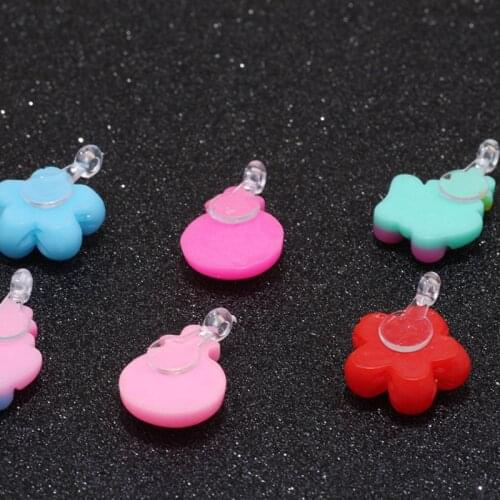 50pcs/Bag DIY Resin Slime Cartoon Rings Pendants Chidren Toys Beads Girl Gift Dress Up Accessories Party Kids Cute Crafts Toy
