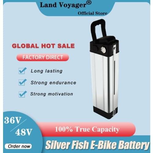 36V 48V E-Bike Silver Fish Battery 36V 20Ah 15Ah 12Ah 10Ah Electric Bike Battery for 36V 500W 350W 250W Folding Bike City Bikes