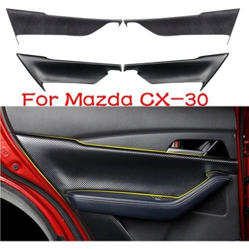 Car Leather Door Panel Armrest Foreskin Cover For Mazda CX30 CX-30 2020 2021 Car Interior Door Panels Guards Car Accessories