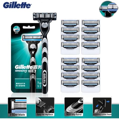 Gillette Mach 3 Layers Razor Mens shaver For Men Shaving Machine Safety Face Shave Straight razor With New replacement Blades