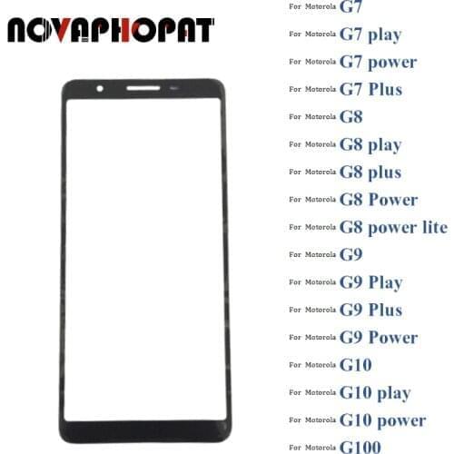 Black Digitizer LCD Sensor Glass For Motorola Moto G7 G8 G9 G10 G100 Play Power Plus Lite Touch Screen Glass lens Panel