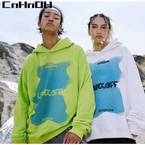 CnHnOH Autumn and Winter Fashion Brand Personality Jacket Print Hoodie New Arrival Couple Loose Hooded 9350