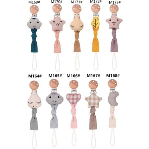 Baby Pacifier Clip Chain Cotton Cartoon Country Style Pacifier Holder Dummy Clips Handmade Baby Christmas Gift