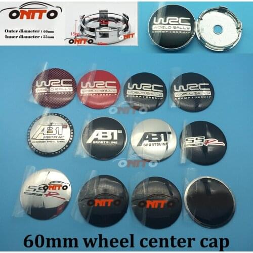Good quality 4pcs/lot 2.36inch Car Wheel Dust-proof emblem covers car wheel logo emblem for WRC ABT SSR logo Car Accessories