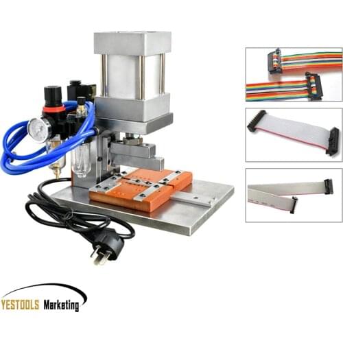 HS-IDC Pneumatic Automatic Crimping Machine Computer Cable And Line Crimping Machine IDC Head Riveting Press Rowing Machine 220V