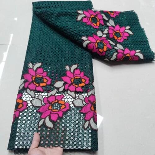 Green African Lace Fabric 2021 High Quality Guipure Cord Lace Embroidery French Water Soluble Punch Lace Fabric For Dress Sew