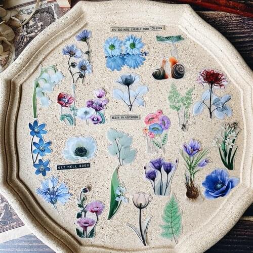 KSCRAFT Retro Flowers Vellum Paper Stickers for DIY Scrapbooking/photo album Decoration Card Making Crafts