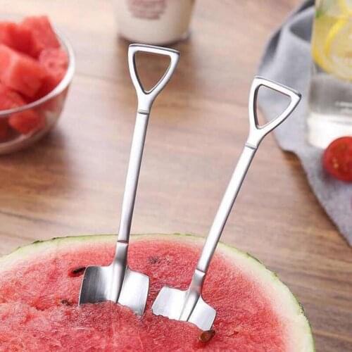 Watermelon Coffee Ice Cream Square Pointed Shovel Shape Stainless Steel Spoon Kitchen Gadget