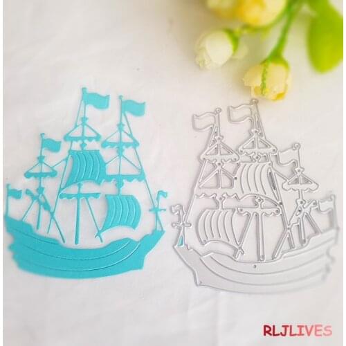 Metal Craft Ocean Sailing Boat Paper Die Cutting Dies for Scrapbooking DIY Valentines day Wedding New year Greeting Cards