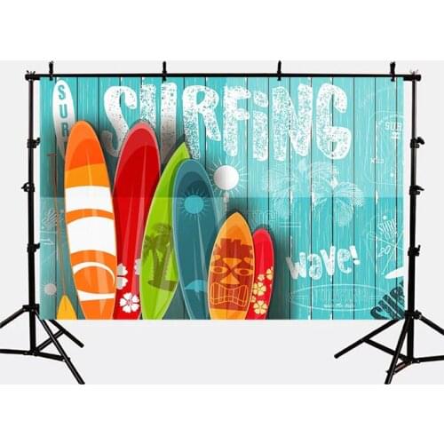 Mehofoto surfboard Wood Backdrops for Photography Summer holiday Blue Sea and Sky Photo Background Shoot lv-228
