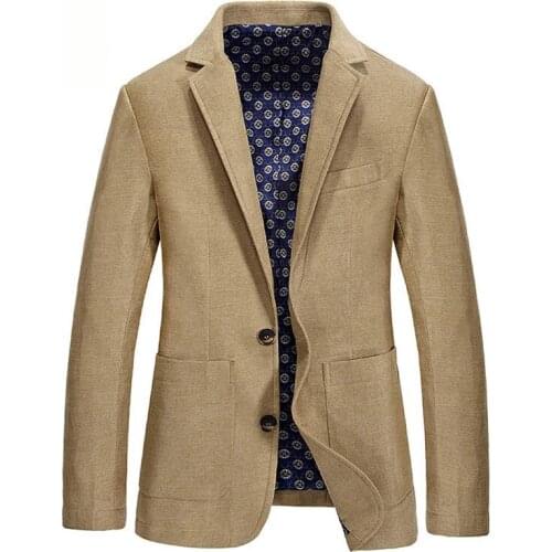 Spring Autumn Jacket Men Casual Blazer Masculino Slim Fit Turn-down Collar Two Buttons Coat Mens Blazer Jacket Size M-XXXL