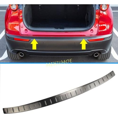 Steel Car Rear Bumper Trunk Sill Scuff Plate Cover Trim For Mazda CX30 CX-30 DM 2020-2021