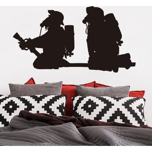 Firefighter Fireman Wall Sticker Bedroom Playroom Firefighter Fire DEPT Firetruck Wall Decal Kids Room Living Room Vinyl Decor