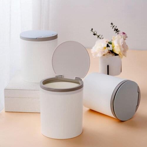 New Desktop Trash Can Creative Mini Plastic Bucket Bin 2 Colors Home Office Supplies Small Trash Bin Garbage Storage Cans Bin