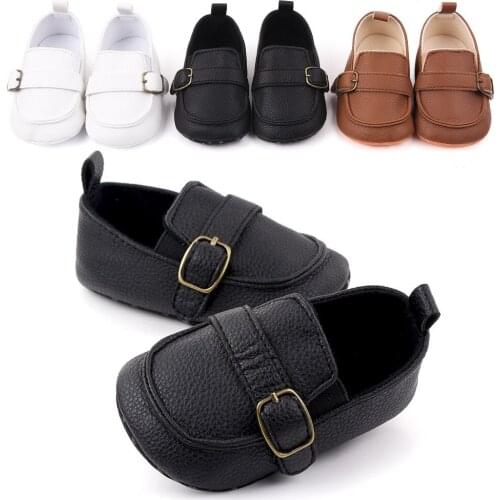 New 3 colors Baby Shoes Leather Moccasin Infant Footwears Black shoes for Newborn Leather baby boy shoes Pu Leather Prewalkers