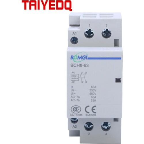 ICT single-phase guide rail contactor 63A 2P household contactor for smart home 2NO/2NC 1NO+1NC 24A 110A 230A
