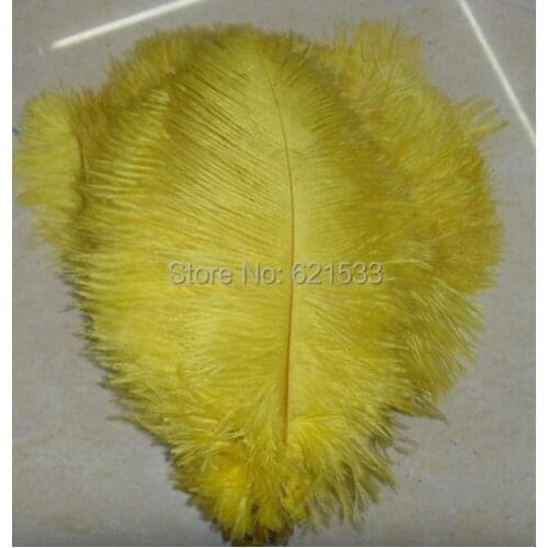 Wholesale!50PCS/LOT!Yellow Shiny Natural OSTRICH FEATHERS 18-20inch 45-50CM FREESHIPPING