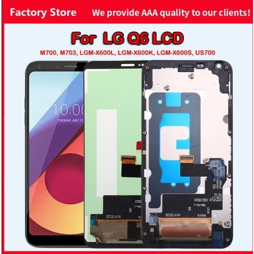 5.5'' Original For LG Q6 M700 M703 LGM-X600L LGM-X600K LGM-X600S US700 LCD DIsplay + Touch Screen Digitizer Assembly With Frame