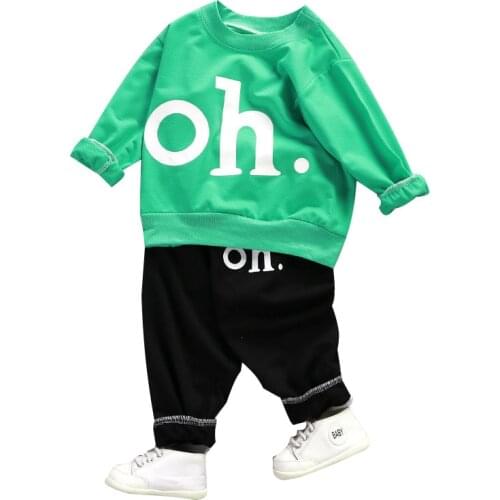 2018 autumn fashion baby girl clothes cotton long sleeve solid pullover jacket+pants 2pcs Bbebes tracksuit baby boy clothing set