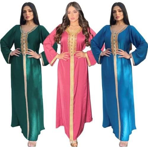 Autumn Ramadan Muslim Abaya Dress Women Elegant Hijab Dresses Jilbab Turkey Islamic Vestidos India Moroccan Kaftan Arab Elbise