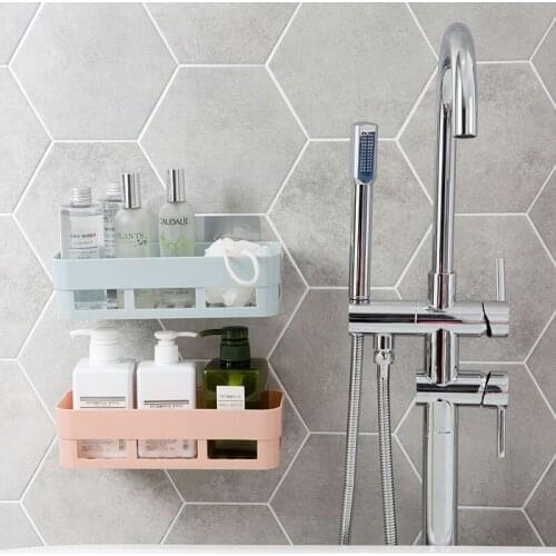 Punch-free bathroom shelf bathroom wall-mounted bathroom toilet triangle wash table storage supplies