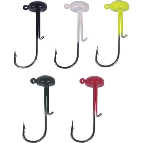 5Pcs/Set 4g Fishing Hook Sharp Non-Deformed Mushroom Head Fishing Jig Ned Rig Jig Head Finesse Mushroom Bait Hook for Outdoor