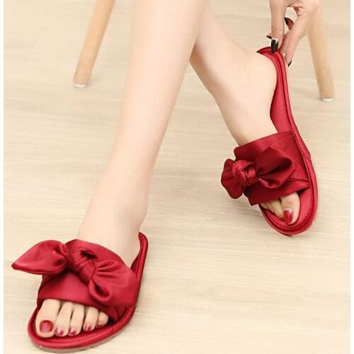 Women Slides 2018 Fashion Slippers Flip Flops Female Sandals Summer Casual Beach Slides Bow Flip Flops Comfortable Flat Shoes