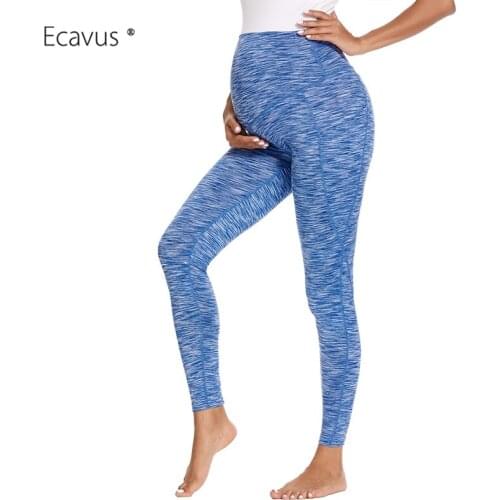 Women Pregnant With Pockets High Waisted Workout Yoga Maternity Pants Ultra Soft Running Tummy Control Active Athletic Pants