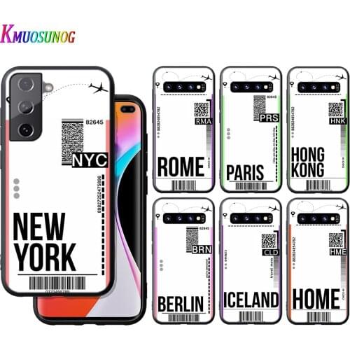 Silicone Cover First Class Plane Ticket For Samsung Galaxy S21 S20 FE Ultra S10 S10e Lite S9 S8 S7 Edge Plus Phone Case