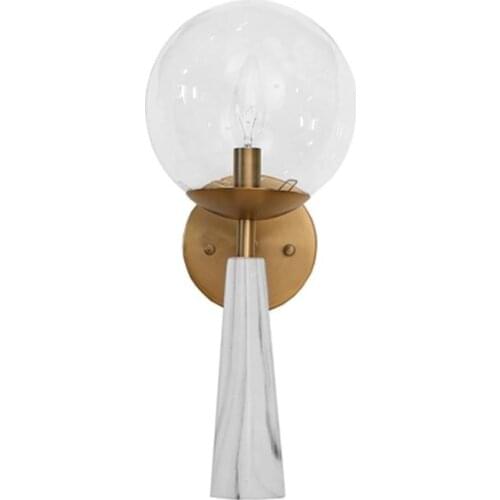 Modern simple glass ball wall lamp living room dining room aisle entrance gold foil electroplated marble wall lamp
