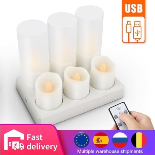 Creative Rechargeable Led Candle Light With Remote Control Flame Tea Light Home Wedding Birthday Decoration Drop Shipping