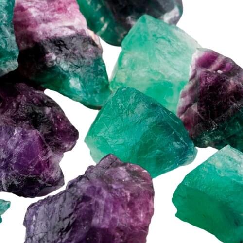 TUMBEELLUWA 1Lot (230g) Natural Fluorite Quartz Rough Loose Stone Irregular Shaped Stones for Cabbing,Tumbling,Cutting