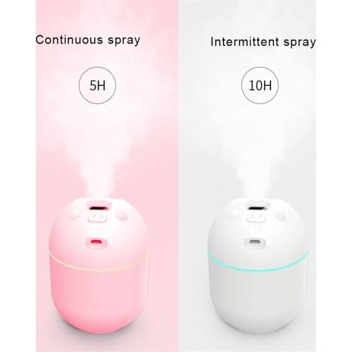 Ultrasonic Mini Air Humidifier Essential Oil Diffuser For Air Freash For Face Skin Nano Mist Sprayer With LED Night Lamp 220ml