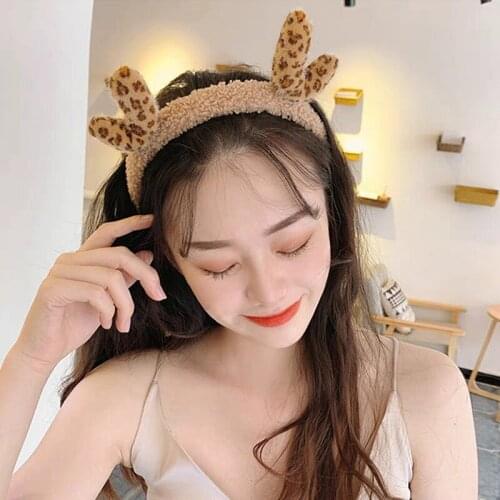 Lovly antlers Women Girls Xmas Hair Bands Plush Headbands Christmas Cute Gift for Kids Turban HairBands Hair Accessories