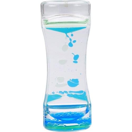 Liquid Timer Bubble Motion Drop Timer for Sensory Play Visual Bubble Gravity Gift Blue+Green