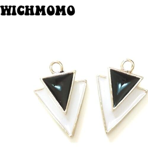 Clearance Fashion 10pcs 23*16MM Zinc Alloy Drop Oil Triangle Charms Pendants DIY Jewelry Necklace Earring Accessories