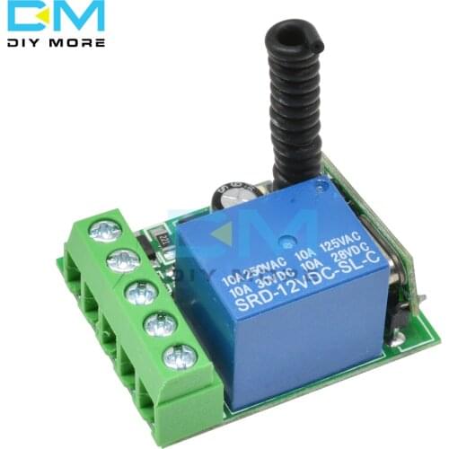 DC 12V 1CH 1 Ch Channel 433MHz Wireless Relay Remote Module RF Control Board Switch Heterodyne Receiver Electronic Controller