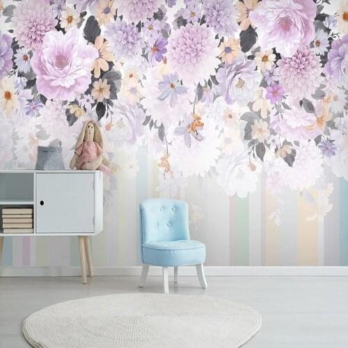 Milofi custom 3D wallpaper mural modern minimalist hand painted watercolor flower background wall painting decorative painting