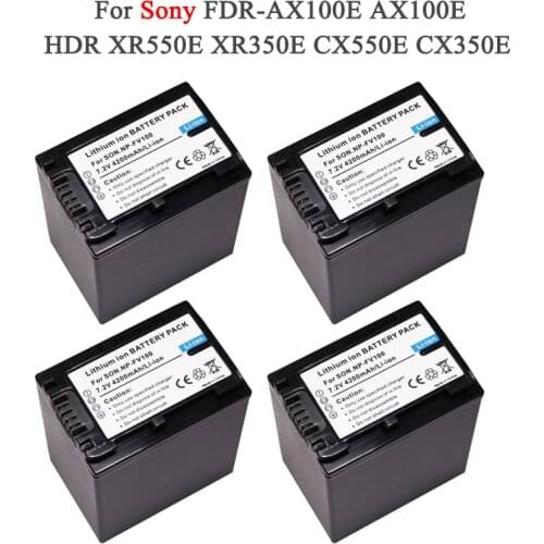 4200mAh NP-FV100 NP FV100 NPFV100 Rechargeable Camera Battery for SONY FDR-AX100E AX100E HDR XR550E XR350E CX550E CX350E
