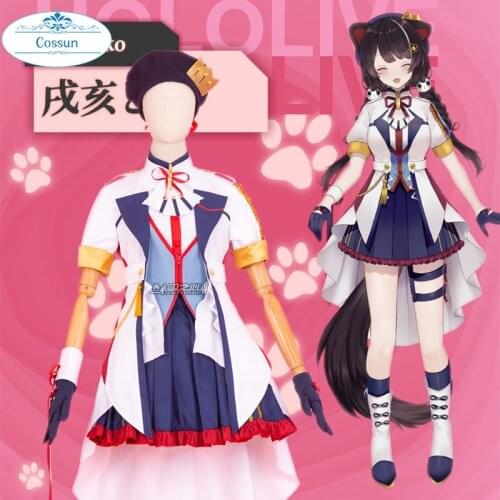 Anime! Vtuber Hololive Inui Toko Lovely Lolita Dress Uniform Cosplay Costume Halloween Carnival Party Outfit For Women 2021 NEW