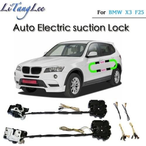 For BMW X3 F25 2011~2018 Car Soft Close Door Latch Pass Lock Actuator Auto Electric Absorption Suction Silence Closer